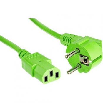 Cable de Alimentación Schuko Macho Angulado a C13 Verde 0,60 m