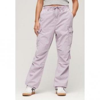 Pantalón Cargo de Talle Bajo para Mujer Superdry en Lila (28/30) - Casual, Algodón 2024