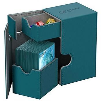Caja de cartas Ultimate Guard Flip 'n' Tray Xenoskin 80+ Tamaño Estándar Gasolina Azul