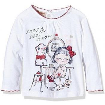 BRUMS - T-Shirt M/L Jer. C/Croquette, Camisa De Pijama da bebé-niñas 0-24, blanco