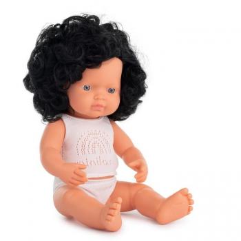 Muñeca Europea Morena Rizada 38 cm - Miniland