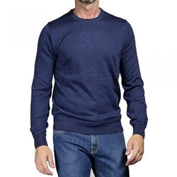 Angelico Suéter para Hombre con Cuello Redondo - 100% Lana - Made in Italy