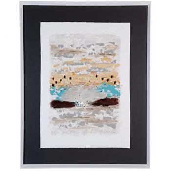 Cuadro Lienzo Abstracto Enmarcado 80 x 102,5 x 4 cm PP Blanco y Gris