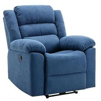 Sillón Relax Eléctrico de Tela Azul Burolo
