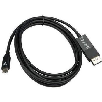 V7 V7UCDP-1M - Cambiador de género para Cable USB Type - C 3.2 Gen 1 DisplayPort - Negro