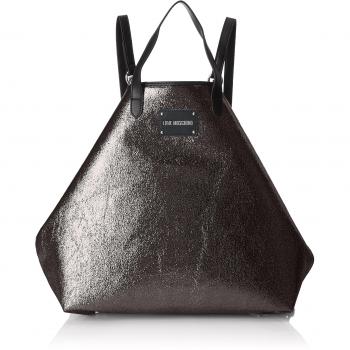 Love Moschino Borsa Glitters Pu Nero, Bolsos mochila Mujer, Negro