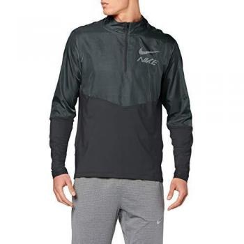Nike Men M Nk Elmnt Top Hz Hybrid Gx Long Sleeved T-Shirt - Black/Volt/Reflective Silver, Large