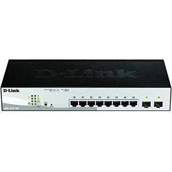 D-Link DGS-1210-10P/E - Switch PoE 8 Puertos Gigabit y 2 Puertos SFP - Solo Cable de alimentación de