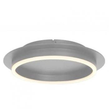 Plafón LED Ringlux, color acero, Ø 32 cm, metal
