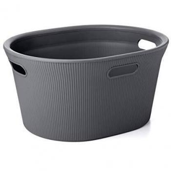 Tatay Cesto de Ropa Baobab, 35 L de Capacidad, de Polipropileno, Libre de BPA, 3 Asas, Color Gris