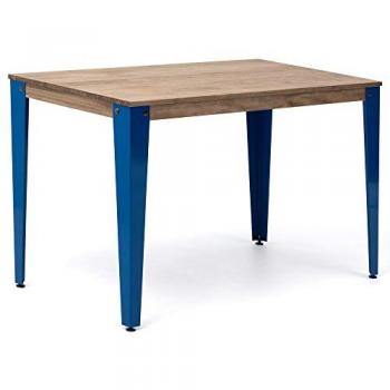 Mesa de Estudio Lunds 160x80x75cm Azul en Madera Maciza de Pino con Acabado Vintage Estilo Industrial
