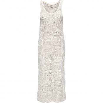 Vestido Largo Only Beach Life Beige con Tejido Acanalado