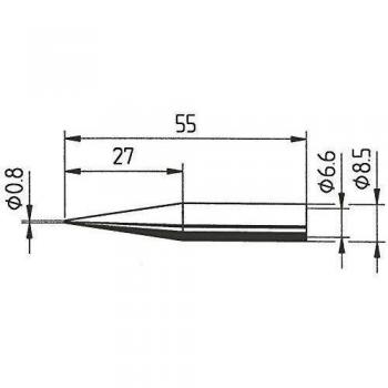 ersa 842 SD - Punta de Soldador con Forma de crayón, Alargada, tamaño de la Punta de 0,8 mm. Contenido 1 Unidad