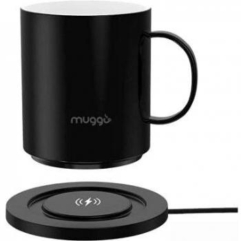 Taza Térmica Inteligente Muggo Volt con Cargador Inalámbrico Qi, Color Negro, 355 ml
