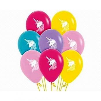LIRAGRAM Pack DE 12 Globos Látex Unicornio Mágico en Colores Surtidos