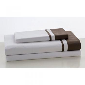 ESTELA - Juego de sábanas Lisos Marbella Color Visón - Cama de 150 cm