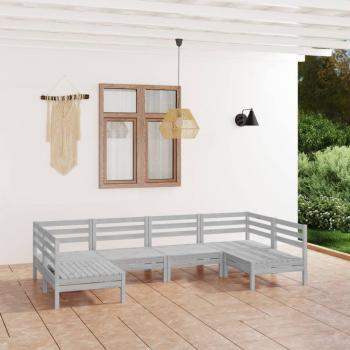 vidaXL 6 Piece Garden Lounge Set White Solid Wood Pine