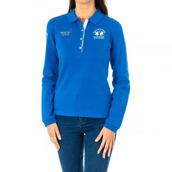 Polo de manga larga con cuello de solapa La Martina 2WPH37 para mujer