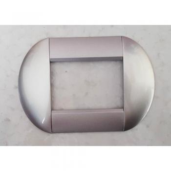 Placa Compatible Living International Bticino 7 Foros Cromo Satinado