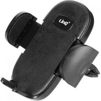 Soporte para coche de smartphone con rotación 360° y fijación en rejilla de ventilación, color negro
