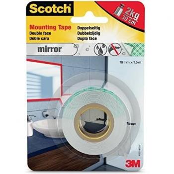 Scotch-Fix Cinta de montaje de espejos 4496W-1915-P, 19mmx1,5m, 1 rollo/pack