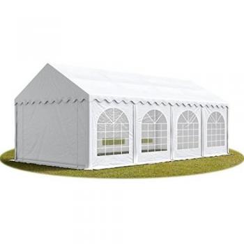 Carpa para fiestas 3x8 m PVC 750 impermeable con base reforzada blanca