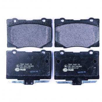 Juego de pastillas de freno HELLA con advertencia acústica para Honda Legend y Acura - 4 pastillas por set - T2069