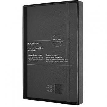 Cuaderno Moleskine Classic Piel Negra Grande Tapa Dura Hojas Rayadas 13x21 cm