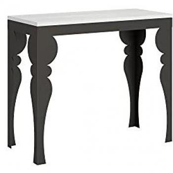 Consola extensible 90x40/196 cm Paxon Small Evolution Estructura Blanco Fresno Anthracita