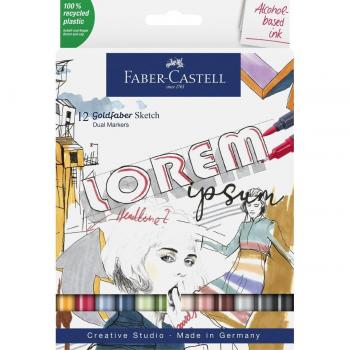 Rotuladores Faber-Castell Goldfaber Sketch Marker de 12 piezas