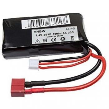 Batería recargable Li-Polímero 1000mAh 7.4V con conector JST-SYP-2P para modelismo RC