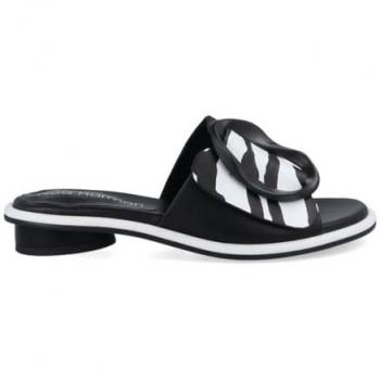 Sandalias Mina Noa Harmon para mujer, modelo 9665-0060, color negro-blanco, talla 38