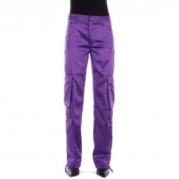 Purple Straight Trousers for Women by Dondup - Size W26 with Zipper