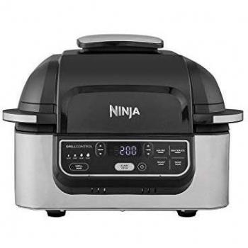 Ninja Foodi AG301EU parrilla y freidora de aire, 4 raciones, cerámica antiadherente, 1760W, Negro