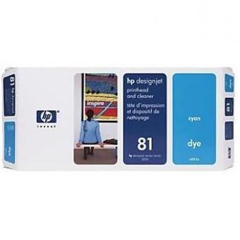 HP 81 Cyan Dye Printhead and Printhead Cleaner for HP DesignJet 5000 and 5000PS