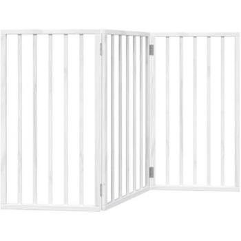 vidaXL Dog Gate Foldable 3 Panels White 150 cm Poplar Wood