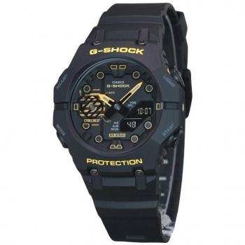 Casio G-Shock Men's Analog-Digital Watch with Mobile Link, Caution Yellow Resin Strap, Black Dial, 200M Water Resistance - GA-B001CY-1A