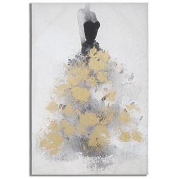 Cuadro Lienzo Multicolor Mujer con Vestido 80x3x120 cm
