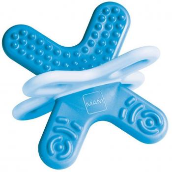 MAM Mordedor Bite & Relax Fase 2 con Caja Esterilizadora y Broche Clip, Azul, para Bebés de 4+ Meses