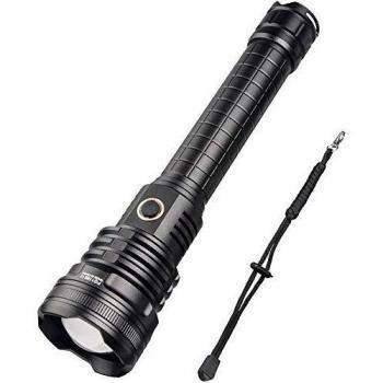 WholeFire XHP90 Linterna LED Alta Potencia 10000 Lúmenes, USB Recargable con Indicador de Batería, Portátil Impermeable Linterna 5 Modos de Carga para Interior y Exterior