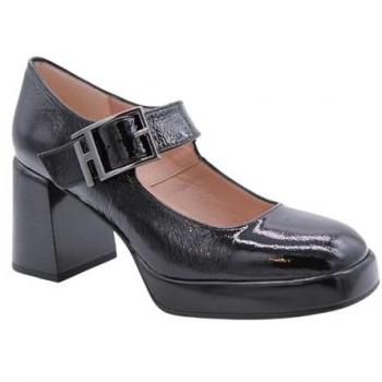 Pumps Hispanitas Hi243659 para mujer, charol negro, con hebilla, tacón alto (5 a 8 cm), talla 40