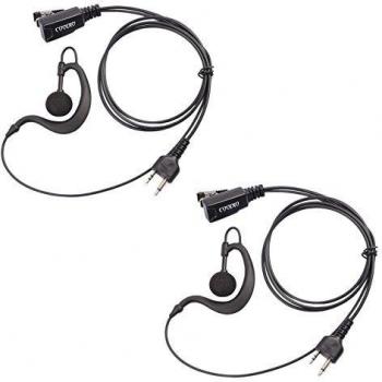 COODIO 2 x Auriculares 2 Pin Forma G Micro-Auricular Micrófono Policía Microfono Seguridad y Bodyguard para Midland Transceptor