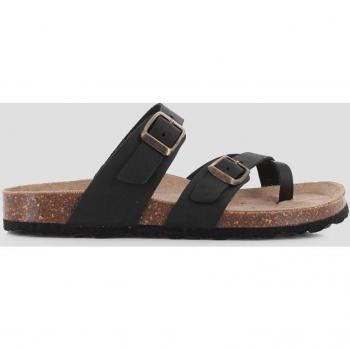Sandalias planas de mujer de piel con tiras cruzadas Blogger GINEBRA negras 81502