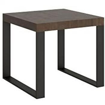 Mesa Extensible 90x90/246 cm Nogal con Estructura Antracita Tecno