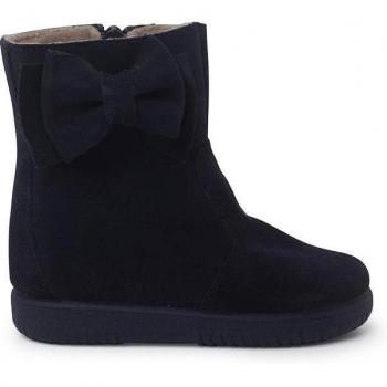 Botas de niña de serraje con lazo lateral grande