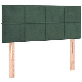 Cabecero con LED de terciopelo verde oscuro 90x5x78/88 cm