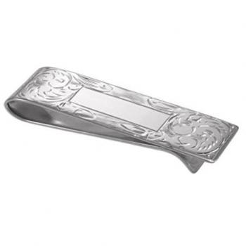 Sayers de Londres de plata de ley grabada a mano pinza para billetes