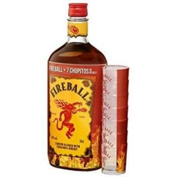 Fireball Cinnamon Whisky Con 7 Chupitos De Regalo -700 ml