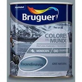 Bruguer Colores del Mundo Pintura para paredes monocapa Escandinavia Gris Natural 750 ml