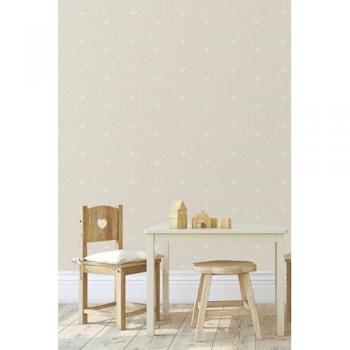 Papel Pintado Infantil Coronas Beige - Rollo 55 x 250 cm